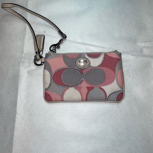 Pink coach wristlet